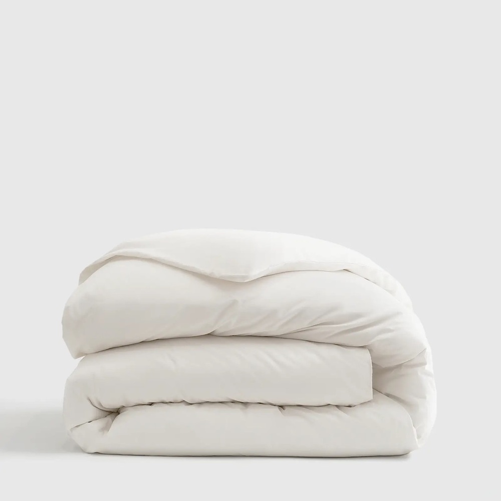 QUEEN Duvet Cover | Organic Percale Cotton | White {QUINCE nwot}